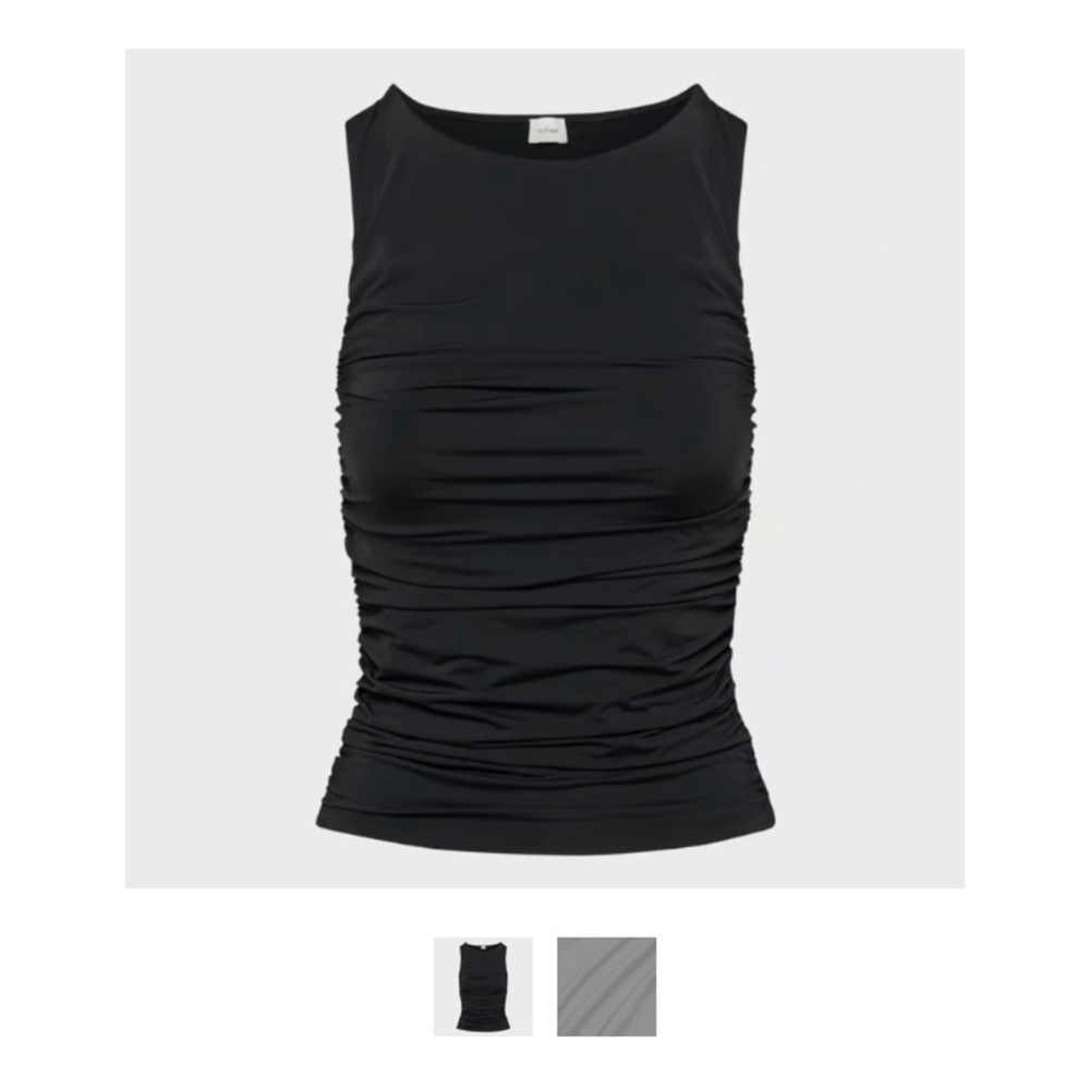 EUC! Aritzia Wilfred Musing Ruched Top, black, XS